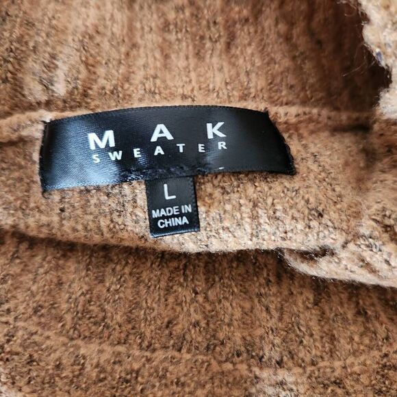 Mak women's large copper maxi high neck long sleeve sweater stretchy dress - Picture 5 of 5